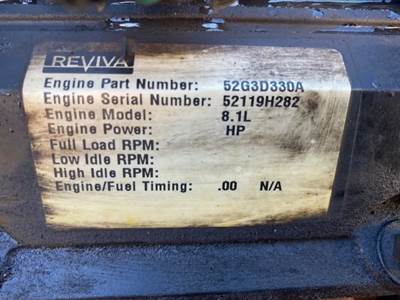 GM/Chev (HD) 8.1L GAS Engine for a 2007 Workhorse Custom Chassis W62