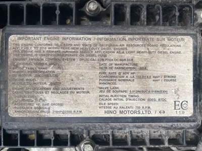 Hino J05C-TB; J05C-TD Engine for a 2004 Hino FA