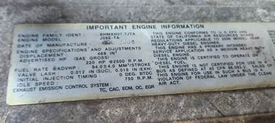 Hino J08E-TA Engine for a 2006 Hino 268