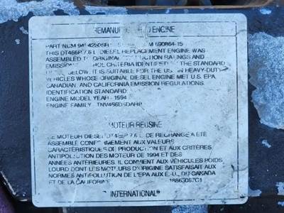 International DT466 Engine for a 1994 International 4700