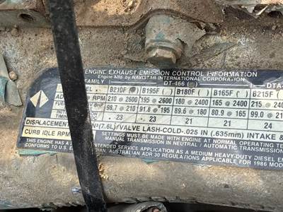 International DT466 Engine for a 1978 International HARVESTER