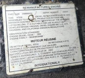 International HT530 Engine for a 2003 International 4400 For Sale ...