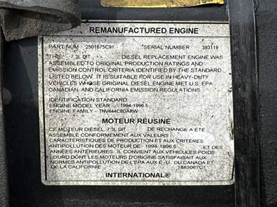 International T444 Engine for a 1997 International 1552-SC