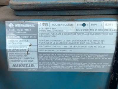 International T444E Engine for a 1999 International 4700