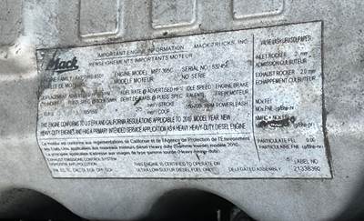 Mack MP7 Engine for a 2011 Mack CXU612