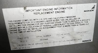 Mack MP7 Engine for a 2013 Mack CXU612 For Sale | Elkton, MD | P-83482 ...