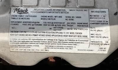 Mack MP7 Engine for a 2013 Mack CXU612 For Sale | Elkton, MD | P-83495 ...
