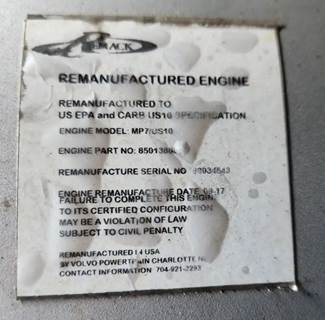 Mack MP7 Engine for a 2013 Mack CXU612 For Sale | Elkton, MD | 85013868 ...