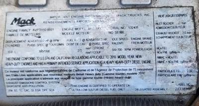 Mack MP7 Engine for a 2011 Mack CXU612 For Sale | Elkton, MD | M741 ...