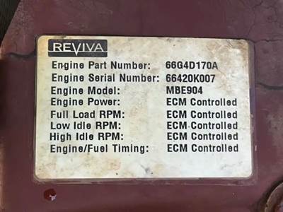 Mercedes-Benz MBE 900 Engine for a 2007 Freightliner MT45 Chassis For ...