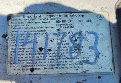 Mercedes-Benz OM904LA Engine for a 2007 Freightliner MT55 Chassis