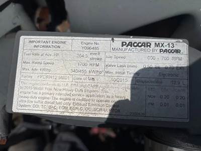 Paccar MX-13 Engine for a 2016 Kenworth T680