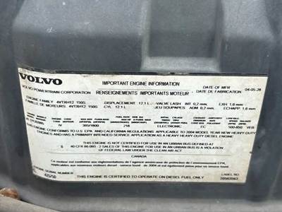 Volvo VED12 Engine for a 2005 Volvo VHD