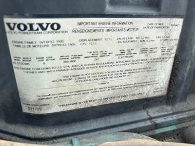 Volvo VED12 Engine for a 2006 Volvo VNM