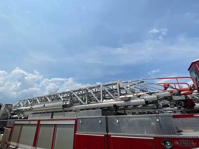 (Used) 2005 E-One Firetruck, 100ft Ladder- Type: Telescopic w/ Water Hose Hook