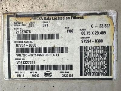 Mack CXU613T Left Fuel Tank