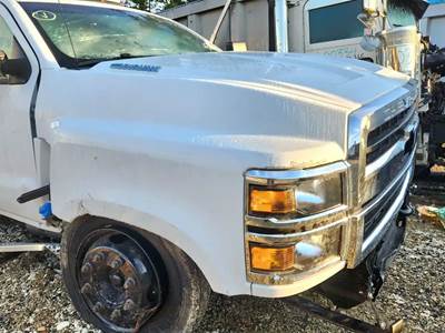Used 2022 Chevrolet Silverado 6500HD Hood Assembly Fiberglass White 43.5", Part # 4078054C99