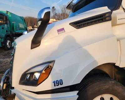 Used 2021 Freightliner Cascadia 126 Hood Assembly, 52" Length, White Fiberglass