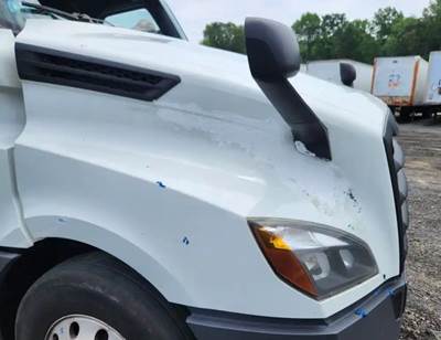 Used 2020 Freightliner Cascadia 126 Repairable Hood Assembly, White Fiberglass 52" Length