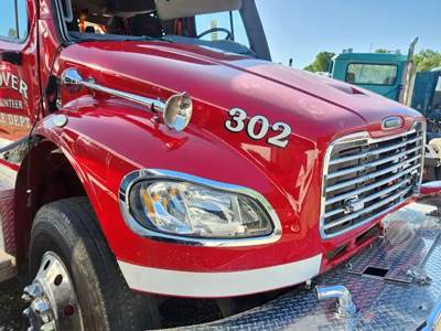 Used 2019 Freightliner M2 106 Hood Assembly 38" Length, Red Fiberglass