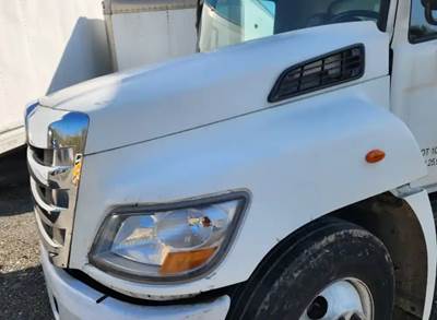 Used 2014 Hino 268 Hood Assembly 43.5" White Fiberglass