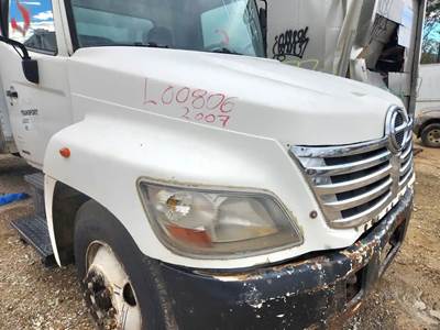 Used 2007 Hino 268 Hood Assembly, 47" Length, White Fiberglass