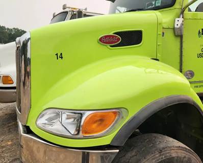 Used 2022 Peterbilt 348 Hood Assembly, Green Plastic 47 1/4"