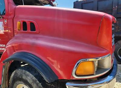 Used 2000 Sterling L9500 Hood Assembly 57" Length Red Fiberglass
