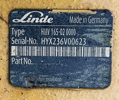 (Used) 2018 CZM EK125HH, Hydraulic Motor- Make: Linde, Type: HMV 165-02 0000,