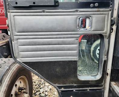 Used 2013 Peterbilt 320 Left Interior Door Panel, Grey and Black, Power