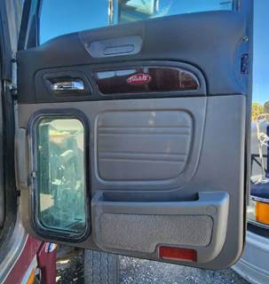 Used 2012 Peterbilt 367 Right Interior Door Panel, Black and Grey