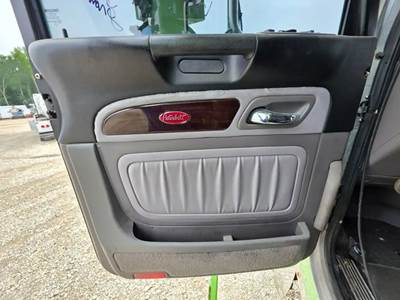 Used 2020 Peterbilt 389 Left Interior Door Panel, Grey and Black, Power