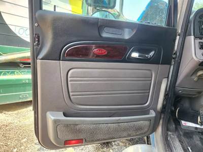Used 2019 Peterbilt 389 Left Interior Door Panel, Grey and Black, Power