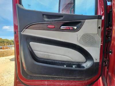 Used 2024 Peterbilt 579 Left Interior Door Panel, Black and Tan, Power