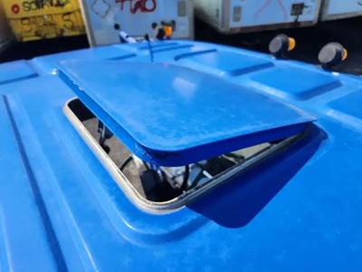 Used 1997 Volvo FE Cab Roof Vent, Blue, 16.5" W x 13.5" L