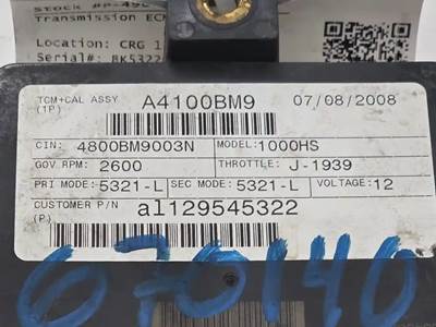 Allison 1000 HS Transmission Control Module (TCM) for a 2009 Freightliner MT45 Chassis