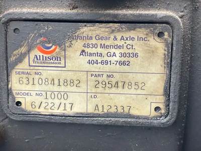 Allison 1000 Transmission for a 2009 Freightliner MT55 Chassis