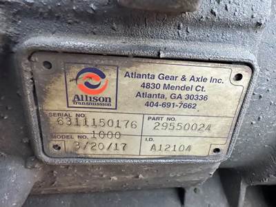 Allison 1000 Transmission for a 2012 Workhorse Custom Chassis W62