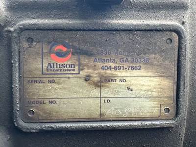 Allison 1000 RM Transmission for a 2007 Workhorse Custom Chassis W62