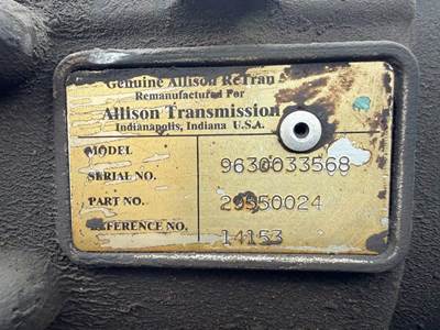 Allison 1000 RM Transmission for a 2012 Workhorse Custom Chassis W62