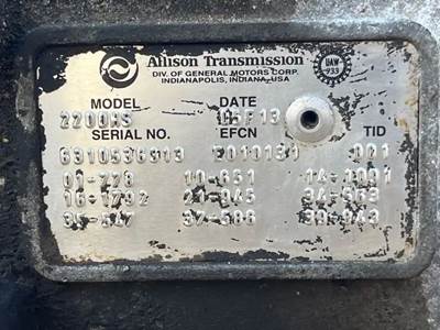 Allison 2200 HS Transmission for a 2006 International 4200