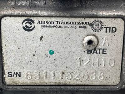 Allison 2200 HS Transmission for a 2012 Workhorse Custom Chassis W62