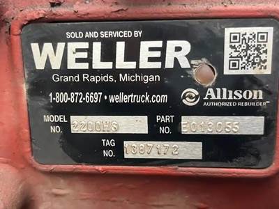 Allison 2200 HS Transmission for a 2009 Freightliner MT45 Chassis