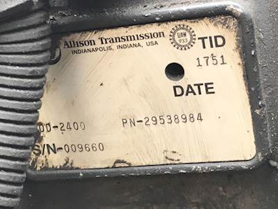 Allison 2400 Series Transmission for a 2001 International 1652