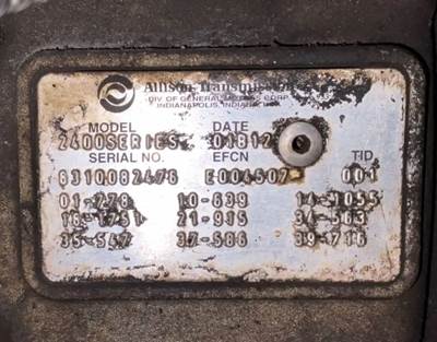 Allison 2400 Series Transmission for a 2001 International 1652