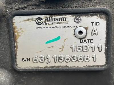 Allison 2500PTS Transmission for a 2016 Thomas Built Saf-T-Liner HDX