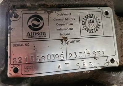 Allison AT545 Transmission for a 1988 Ford F700
