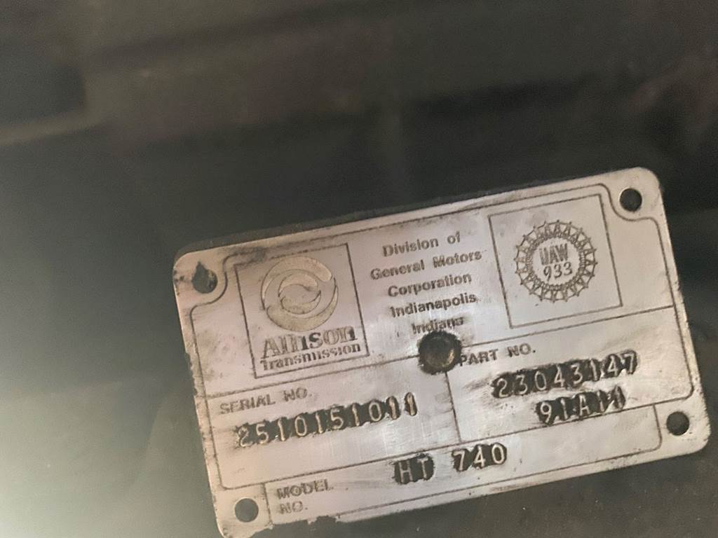 1991 Allison HT740 Transmission For Sale | Elkton, MD | P-10540
