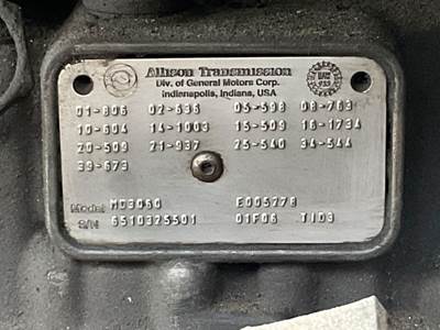 Allison MD3060P Transmission for a 2002 Freightliner CONDOR LOW CAB FORWARD