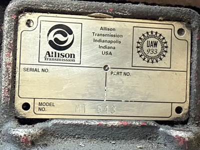 Allison MT643 Transmission for a 1983 International F-1924; F-1954